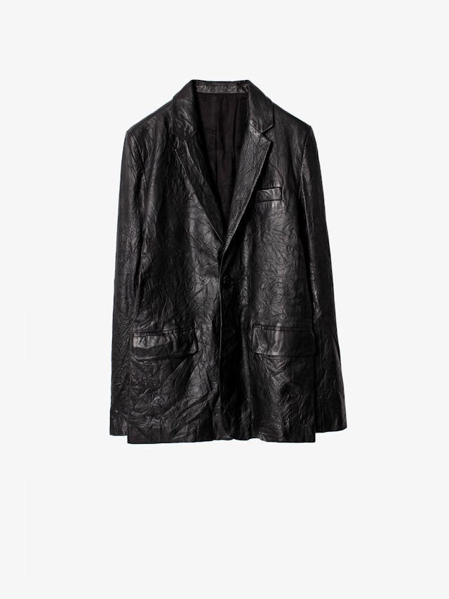 Valfried Crinkled Leather Blazer