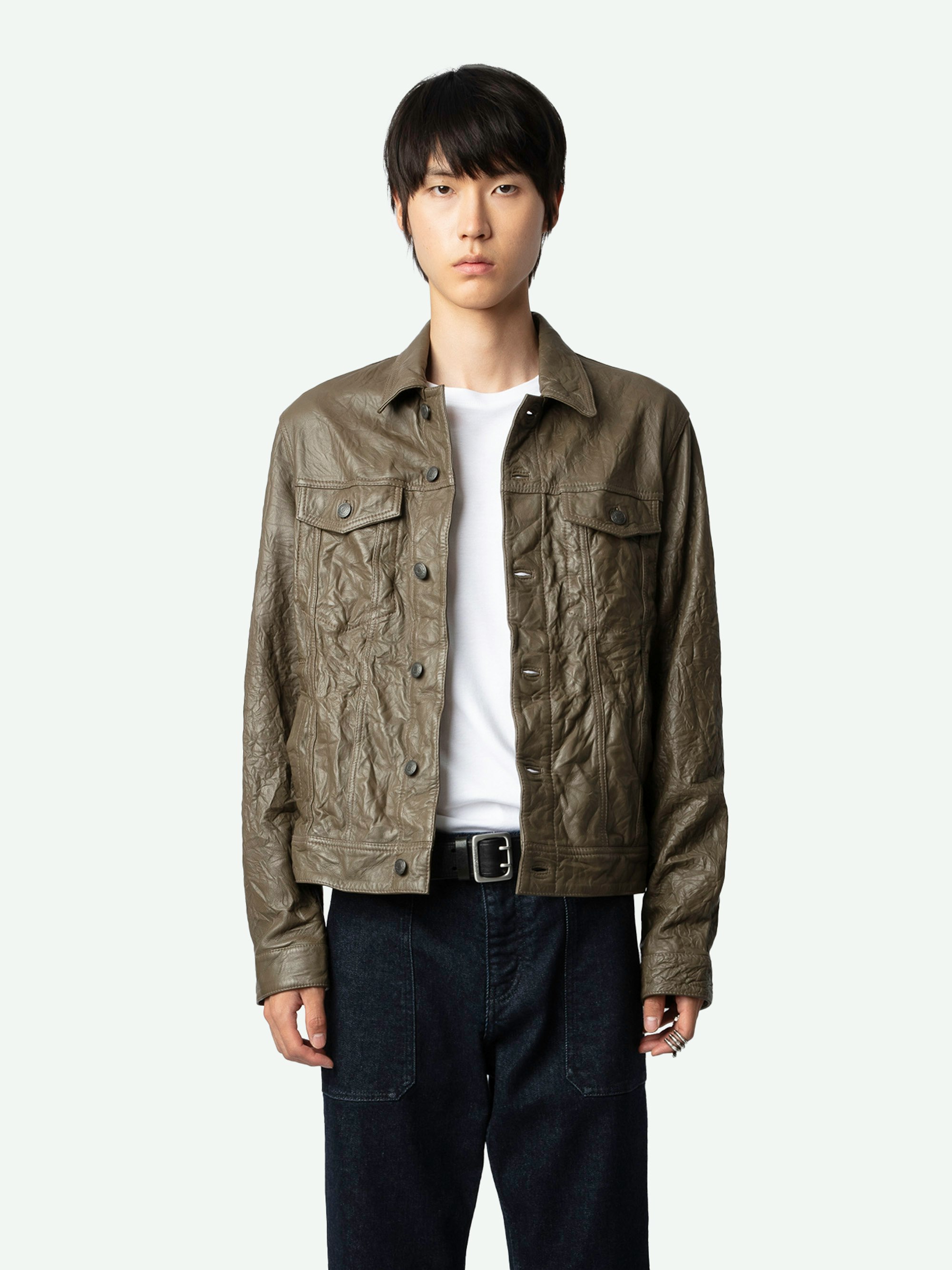 Base Crinkled Leather Jacket 4