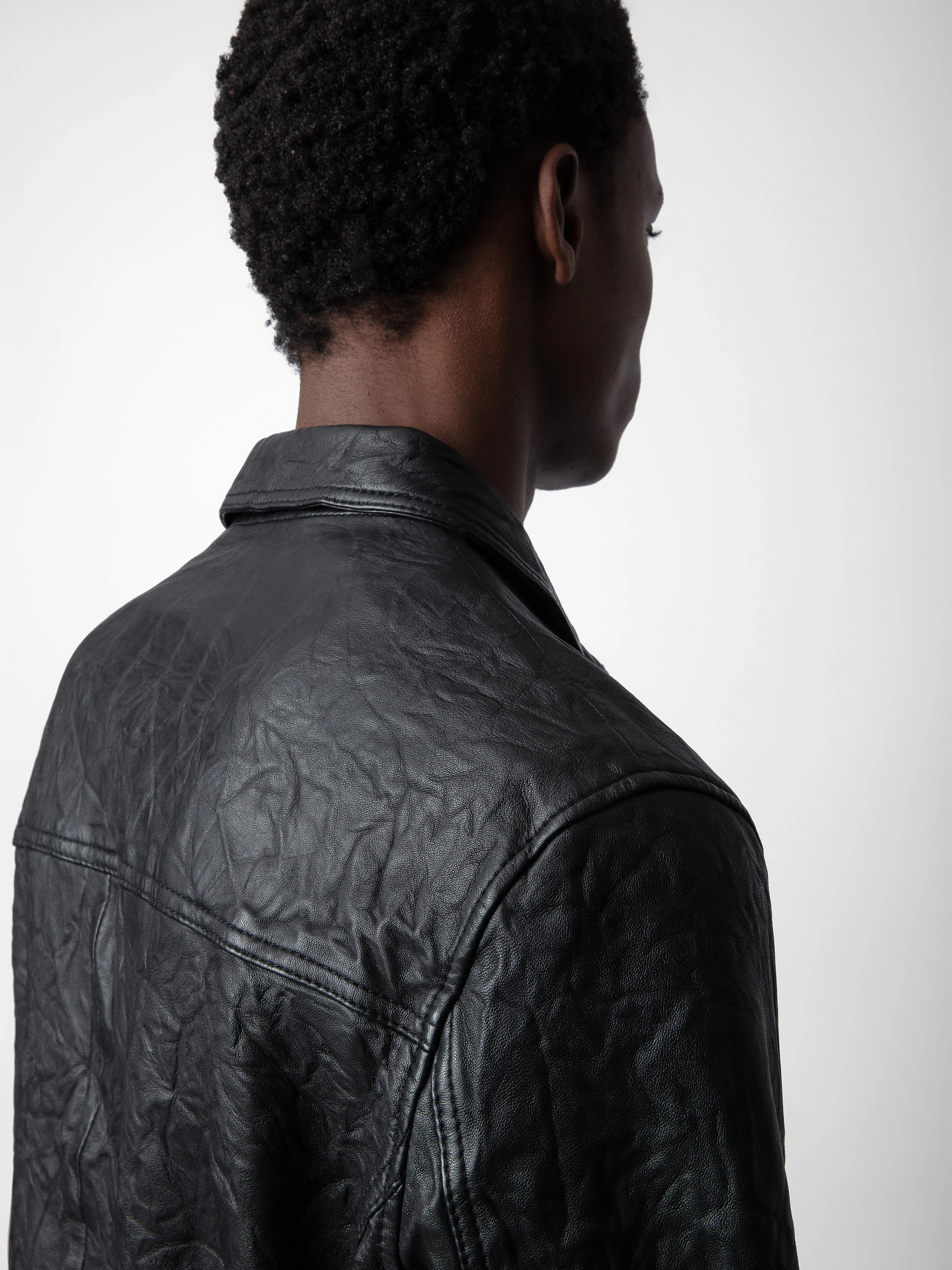 Lasso Crinkled Leather Jacket jacket black unisex | Zadig&Voltaire