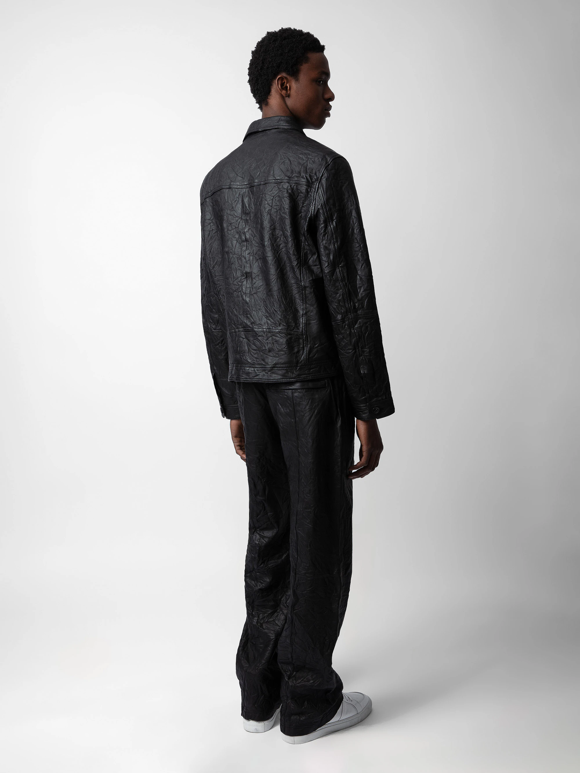 Lasso Crinkled Leather Jacket jacket black unisex | Zadig&Voltaire