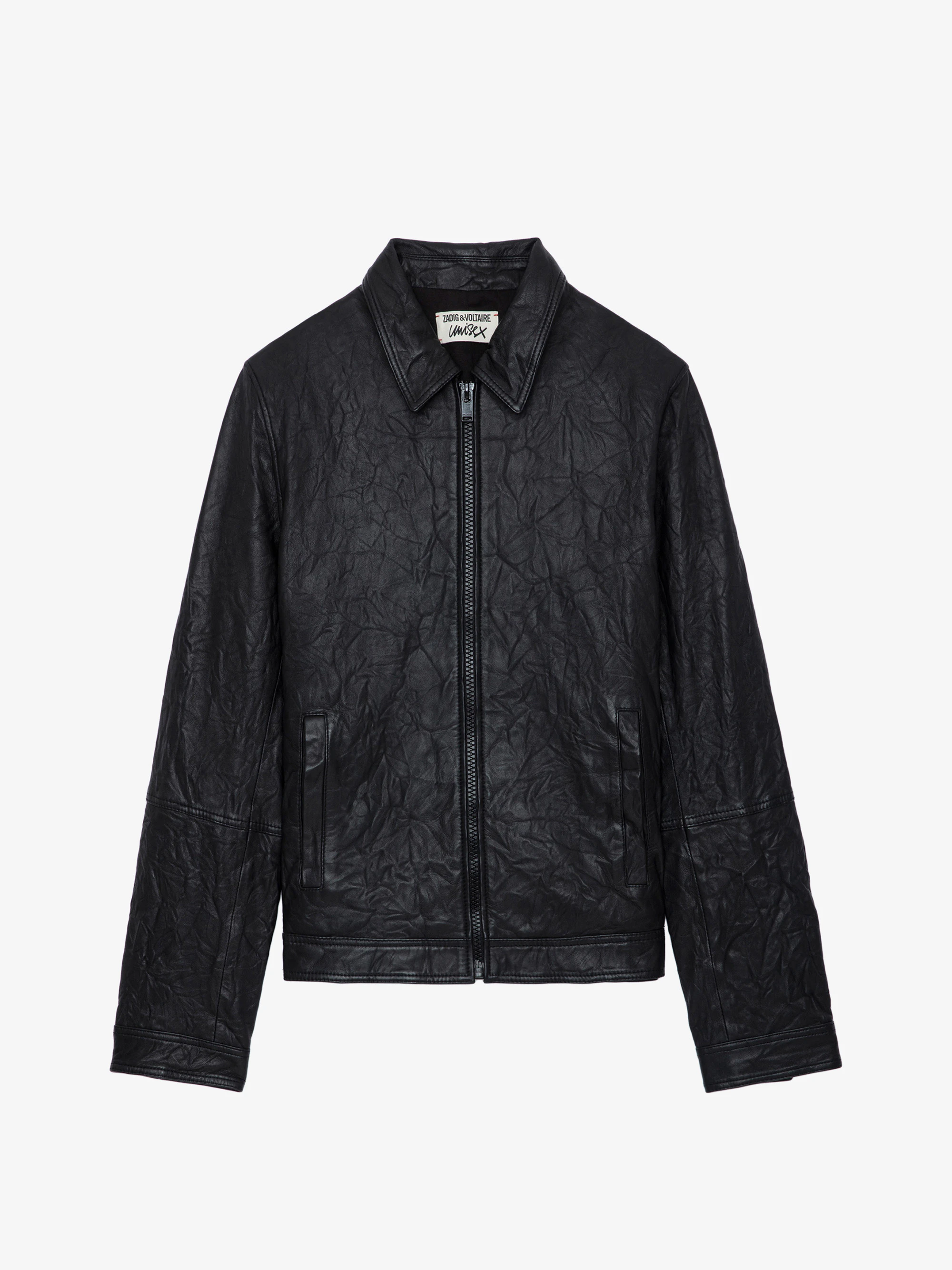Lasso Crinkled Leather Jacket jacket black unisex | Zadig&Voltaire