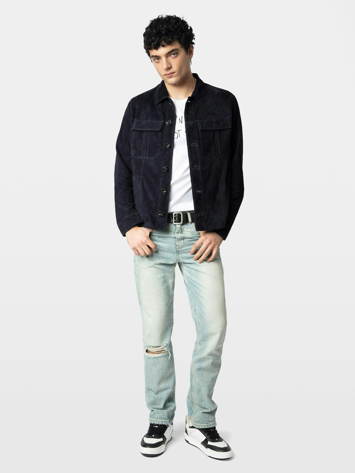 Chaqueta de Cuero Suede Kuba