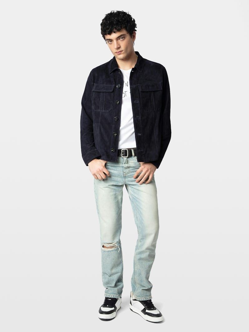 Chaqueta de Cuero Suede Kuba