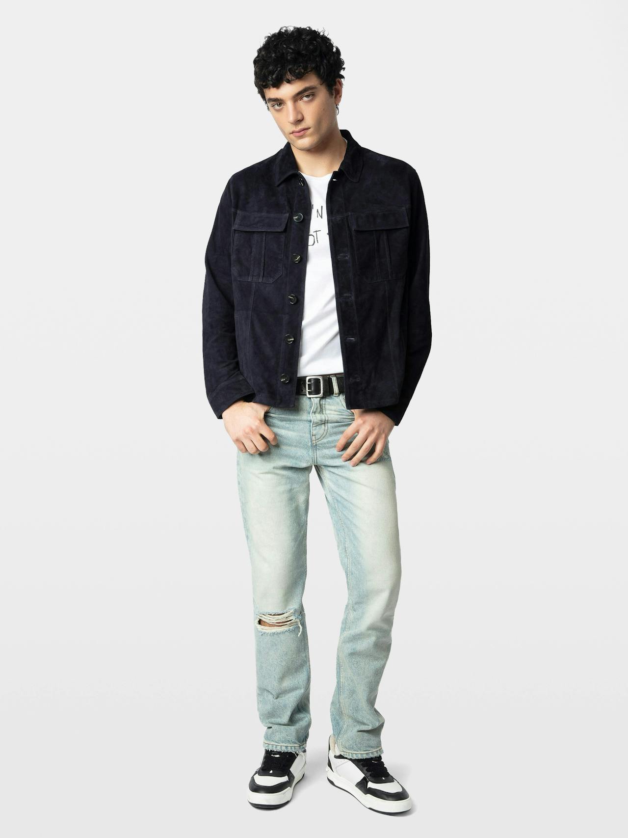 Giacca in Pelle Suede Kuba 1