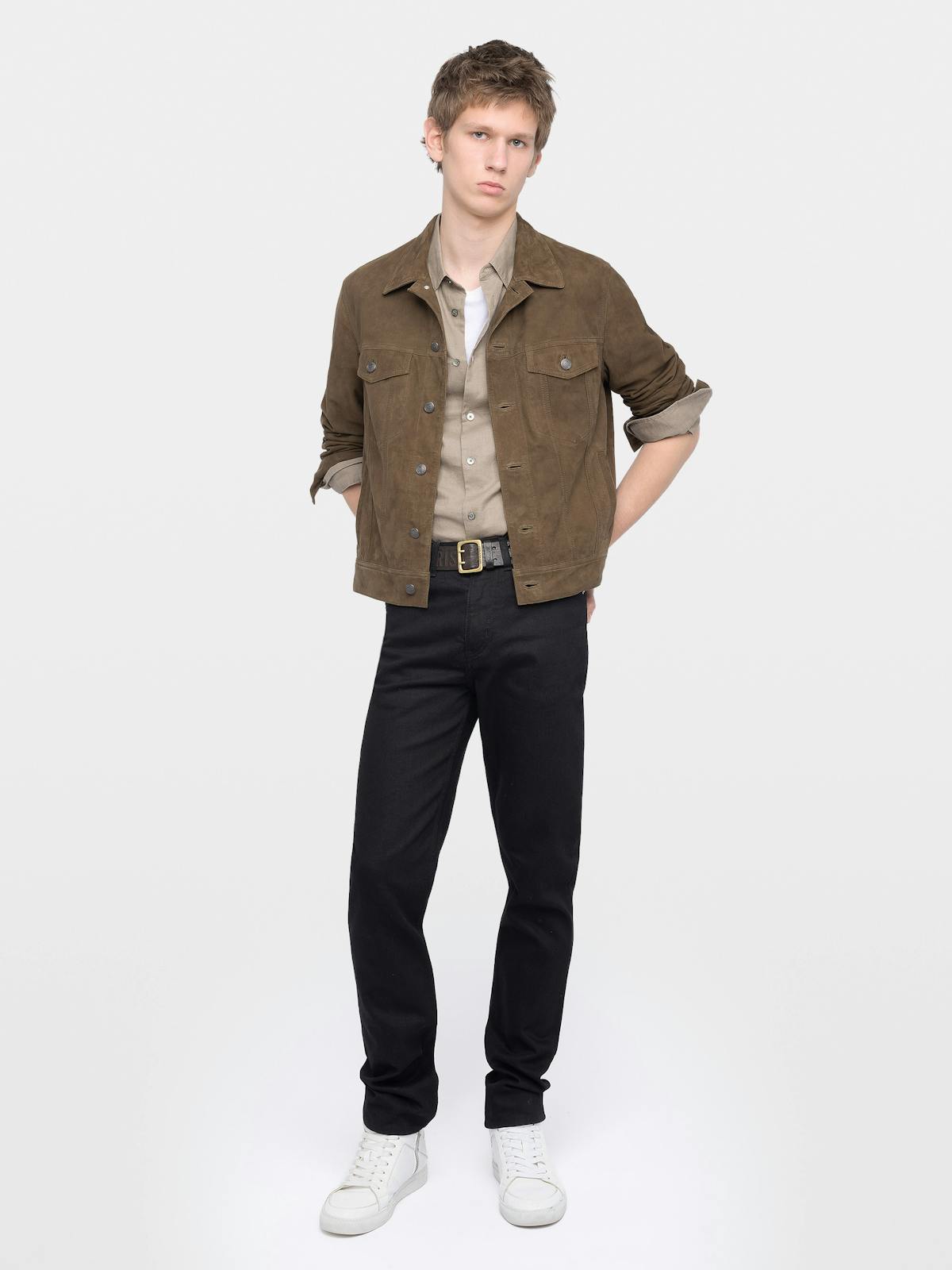 Chaqueta Bases Piel de ante