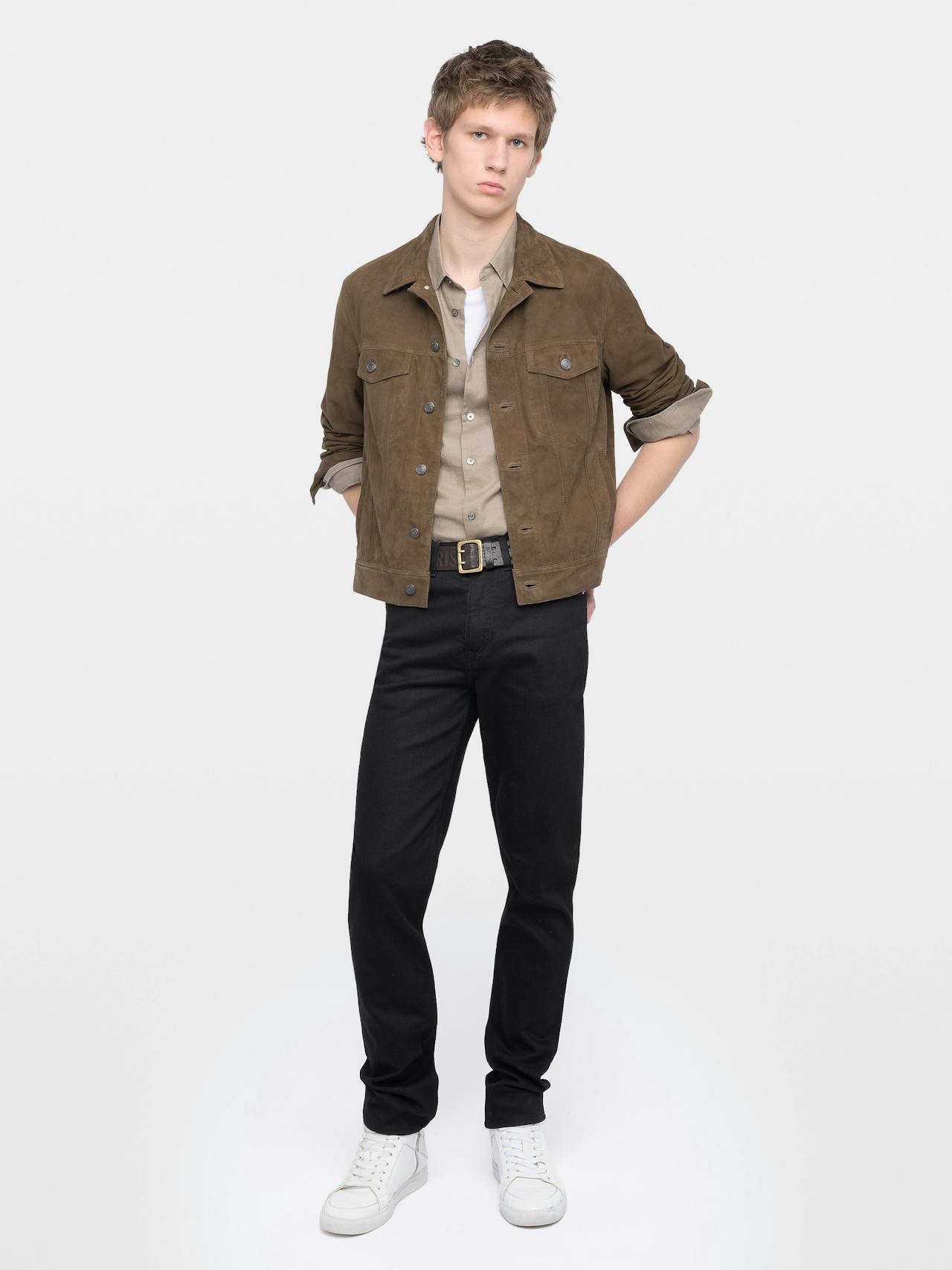 Chaqueta Bases Piel de ante 1