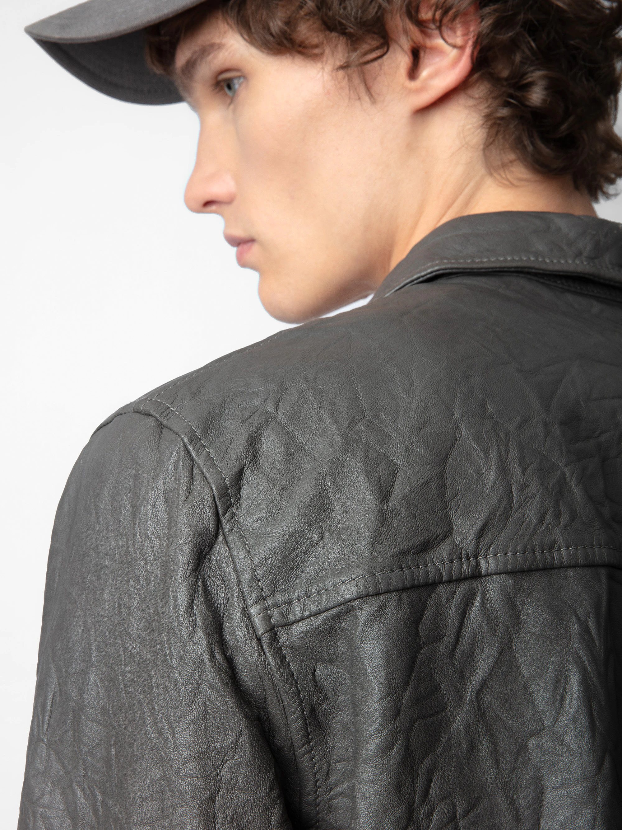 Serge Crinkled Leather Shirt shirt brown men | Zadig&Voltaire