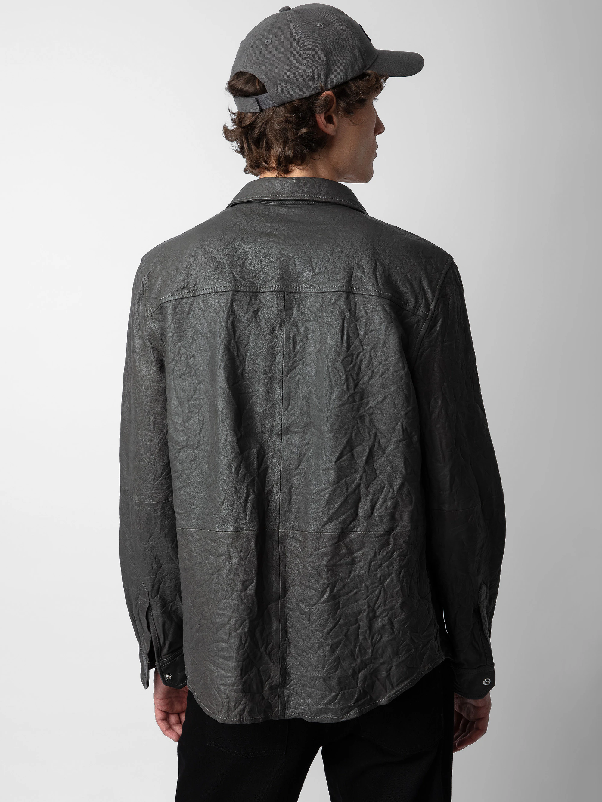 Serge Crinkled Leather Shirt shirt brown men | Zadig&Voltaire