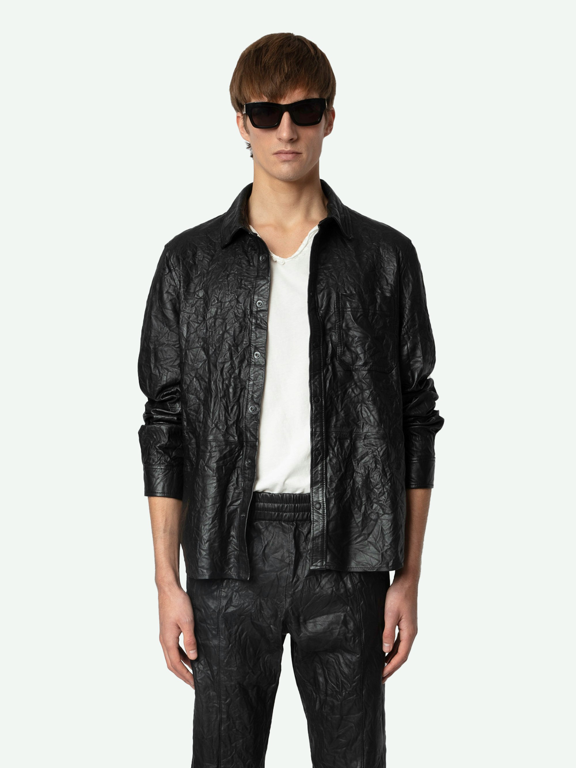 Serge Leather Shirt