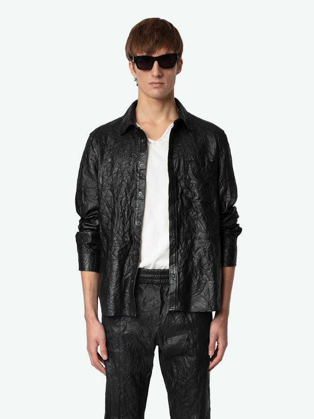 Serge Leather Shirt