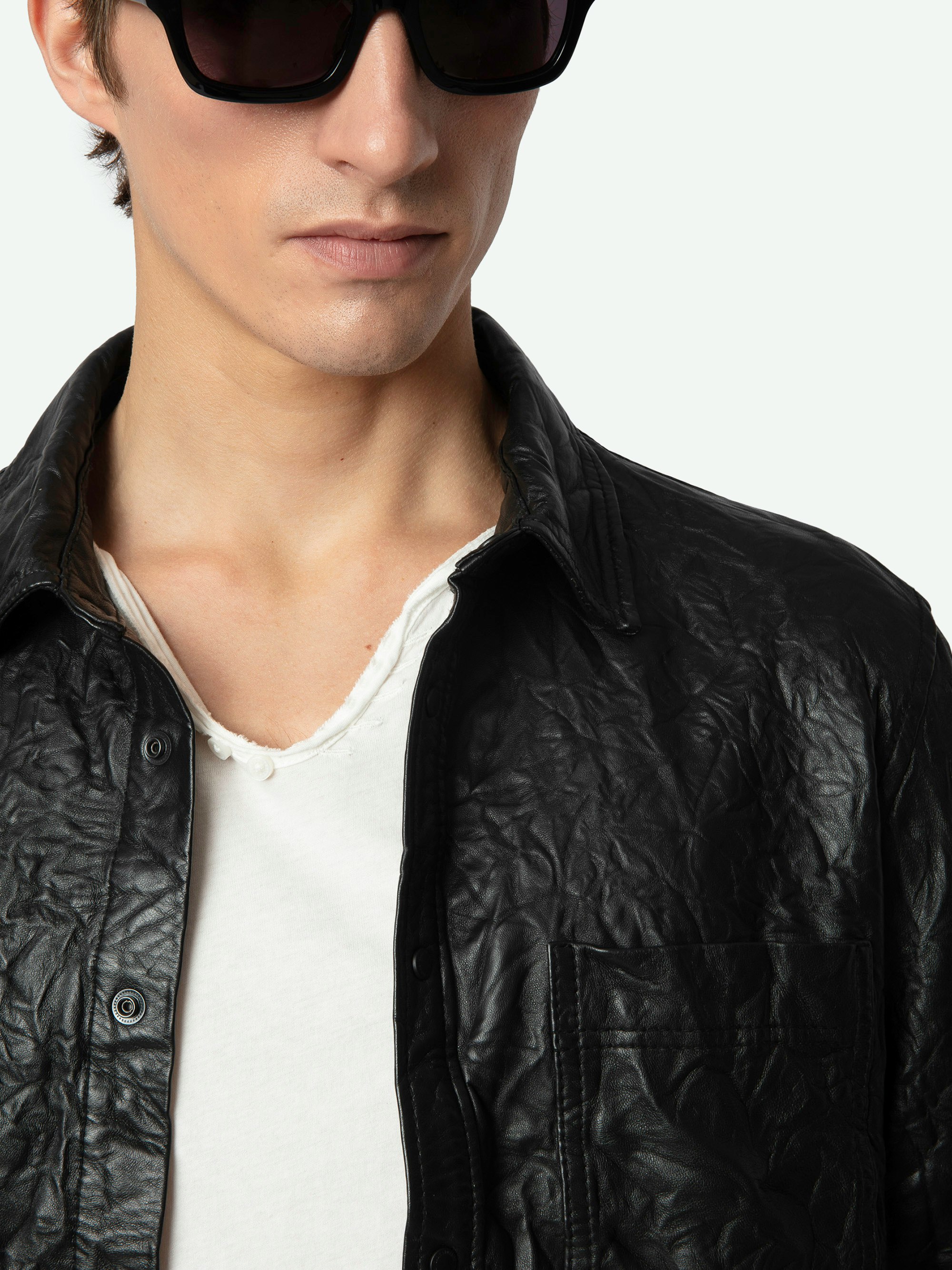 Serge Leather Shirt