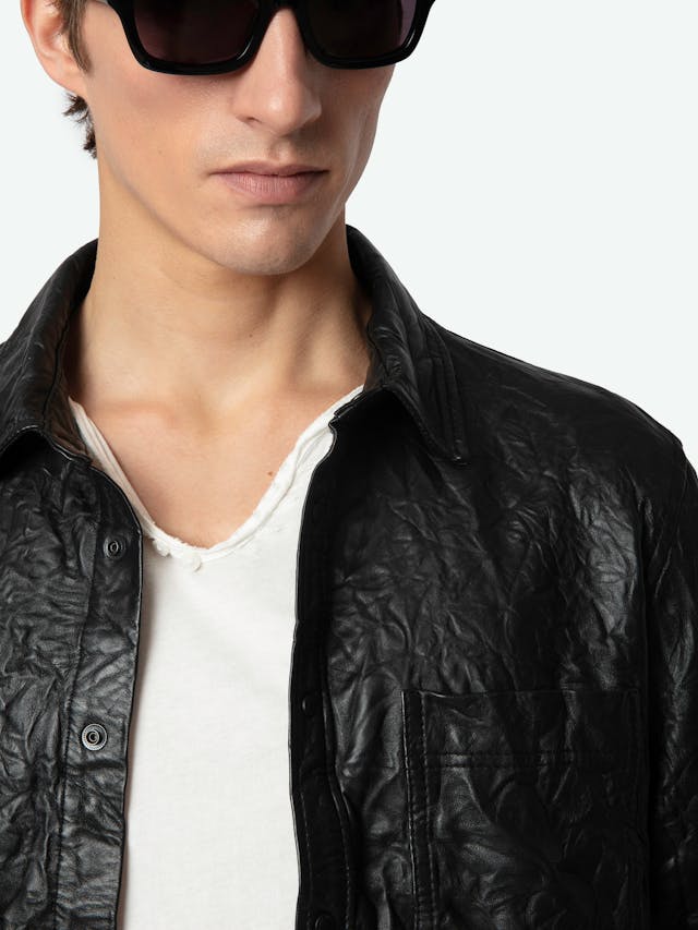 Serge Leather Shirt