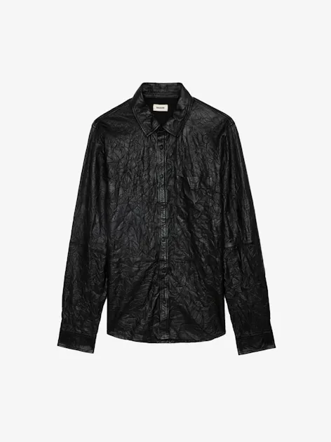 Serge Leather Shirt for Men - Black - Size: XL - Zadig&Voltaire Serge Leather Shirt for Men - Black - Size: XL - Zadig&Voltaire
