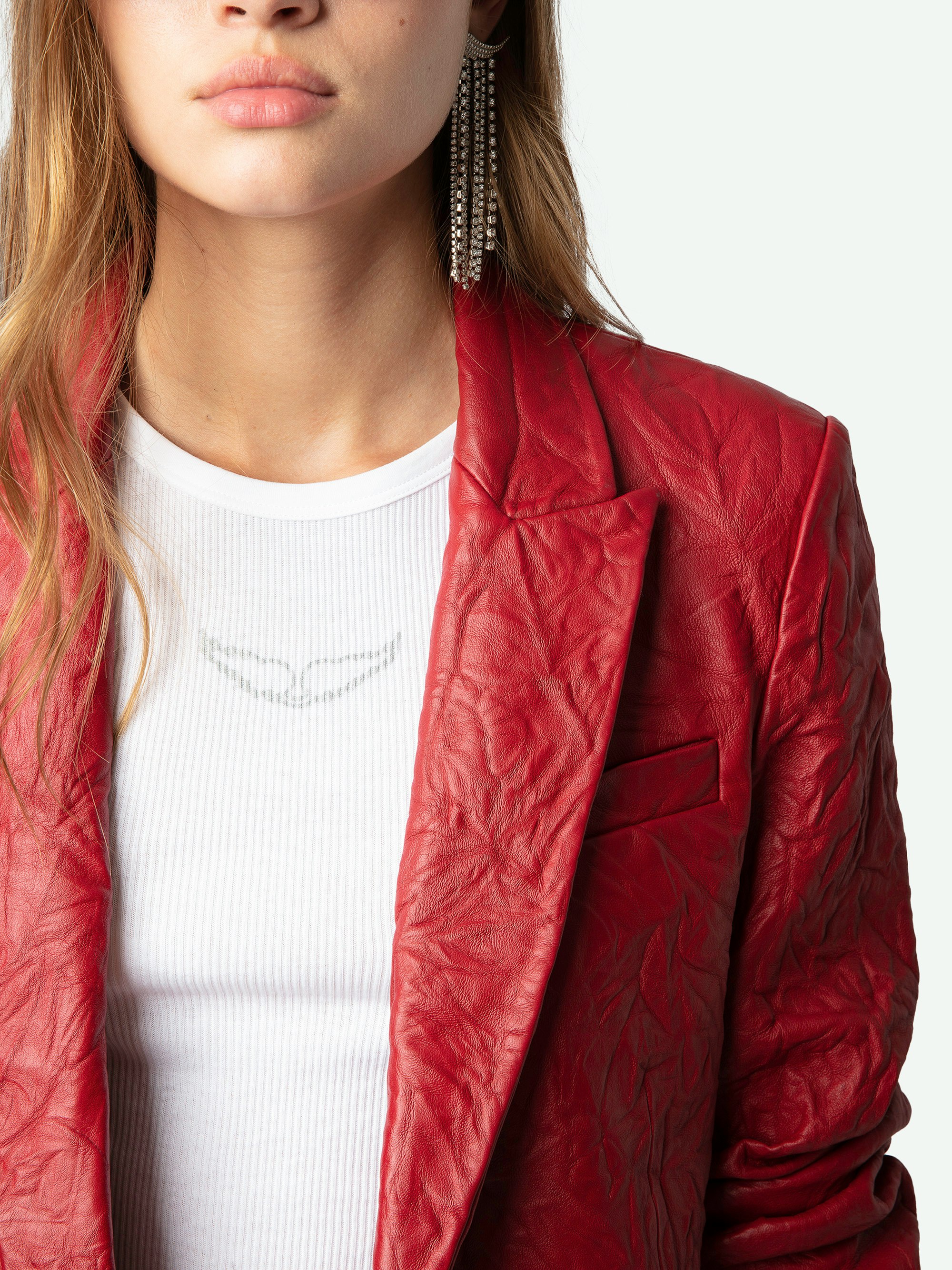 Visko Crinkled Leather Blazer