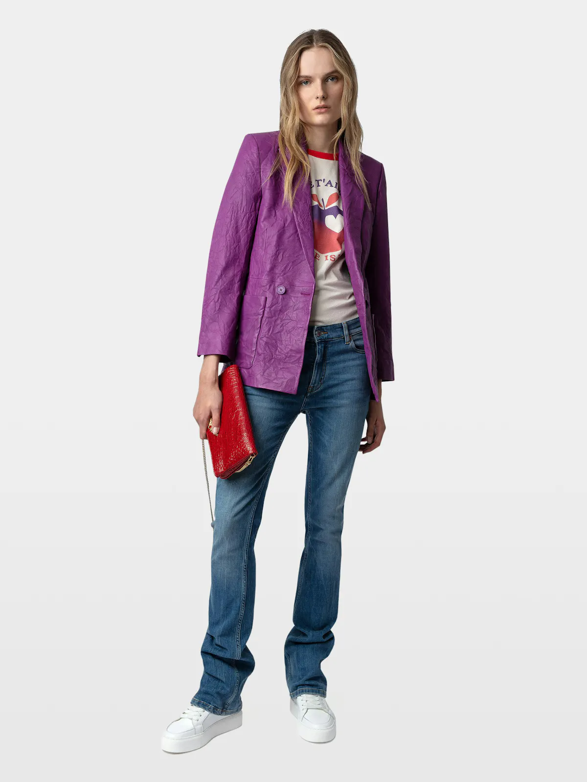Blazer Visko 100% Cuero Arrugado