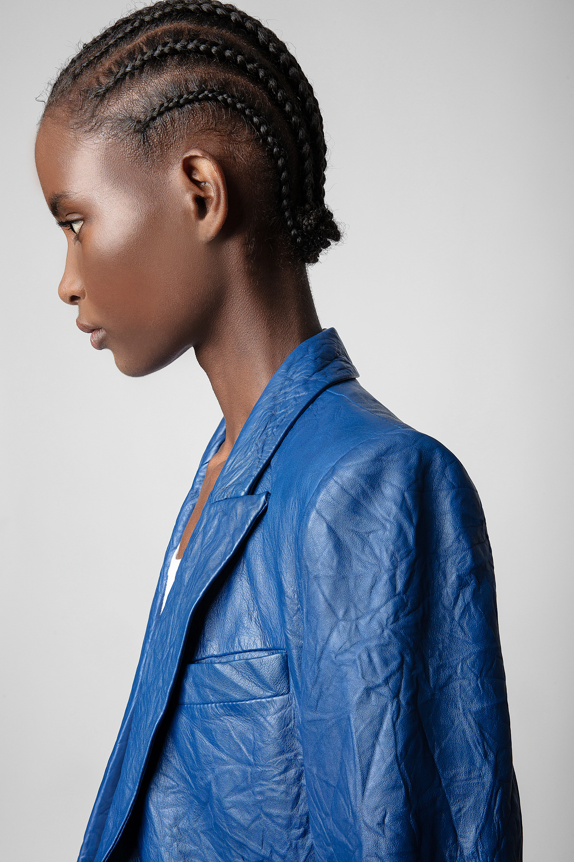 Visko Creased Leather Jacket blazer blue women | Zadig&Voltaire