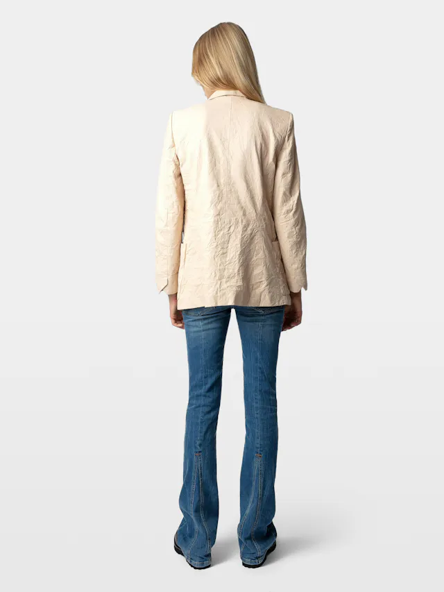 Blazer Visko 100% Cuir Froissé