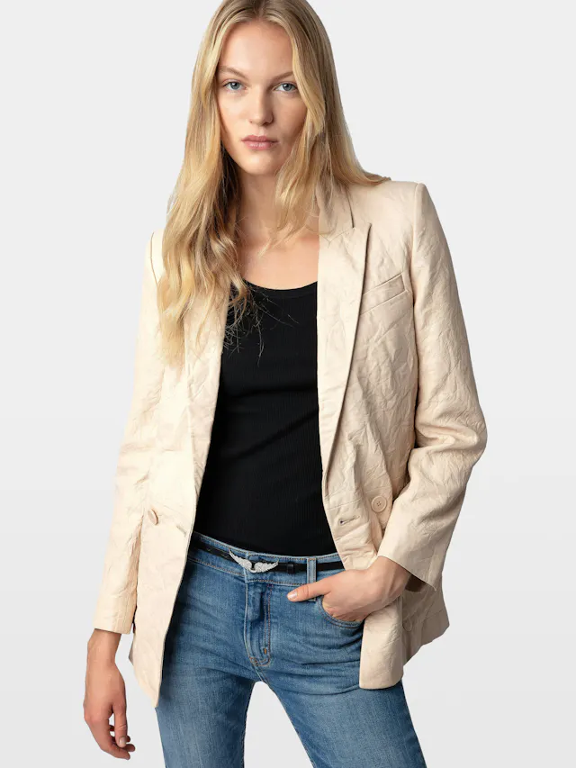 Blazer Visko 100% Cuir Froissé