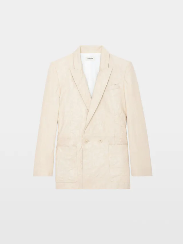 Blazer Visko 100% Cuero Arrugado