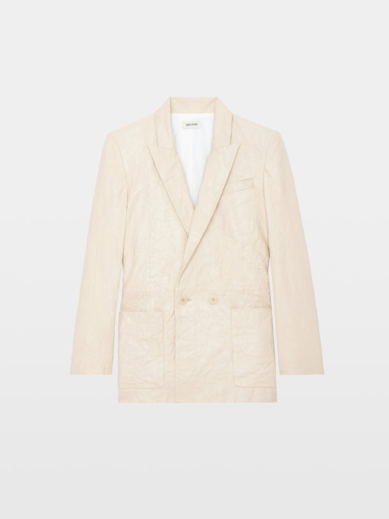 Blazer Visko 100% Cuero Arrugado