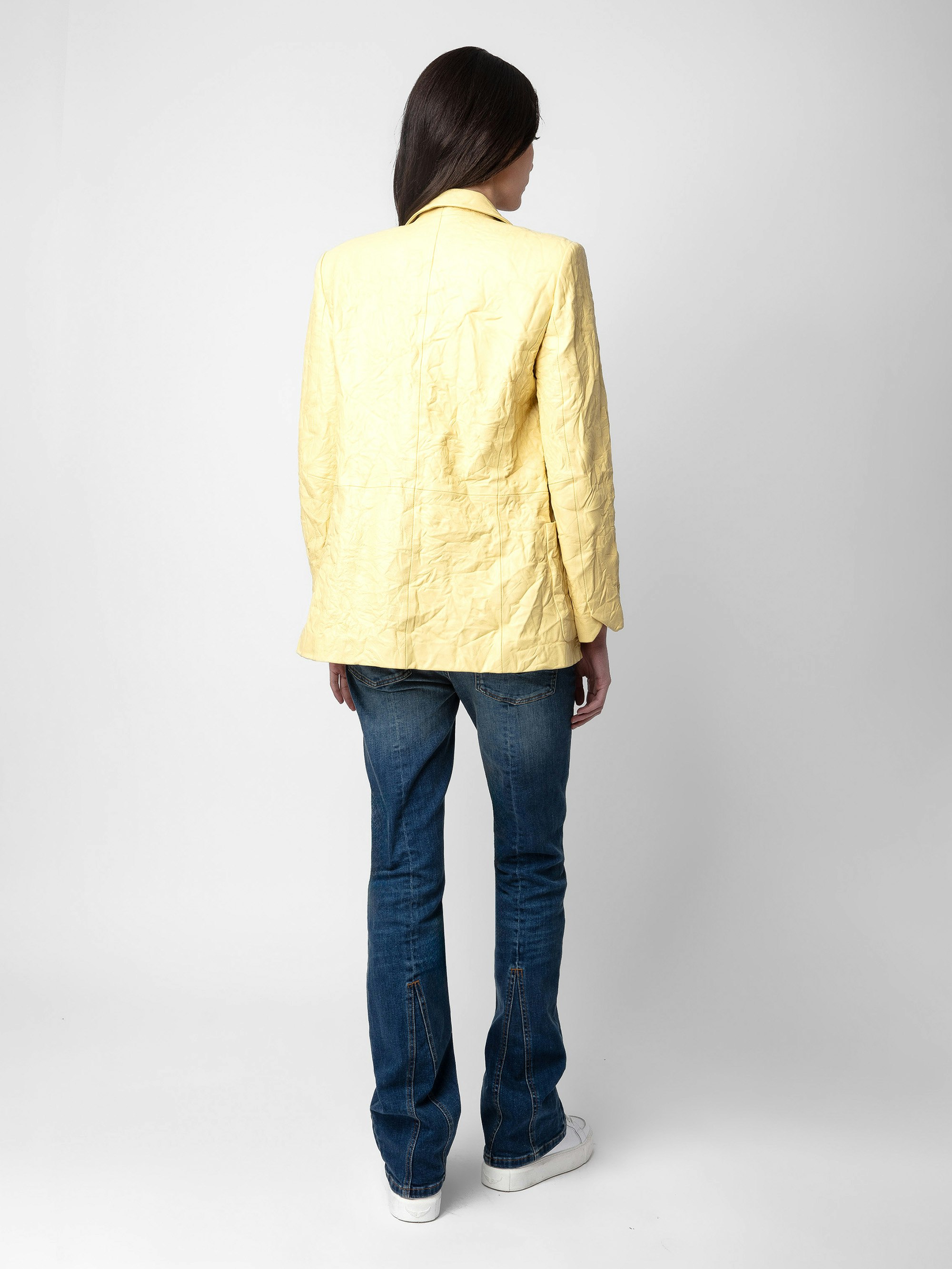 Visko Crinkled Leather Blazer