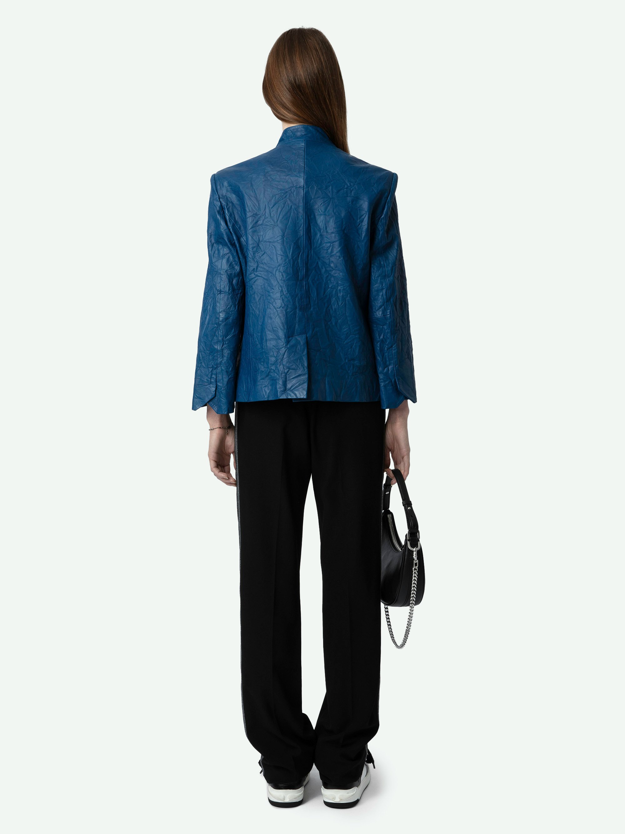 Verys Crinkled Leather Blazer 2