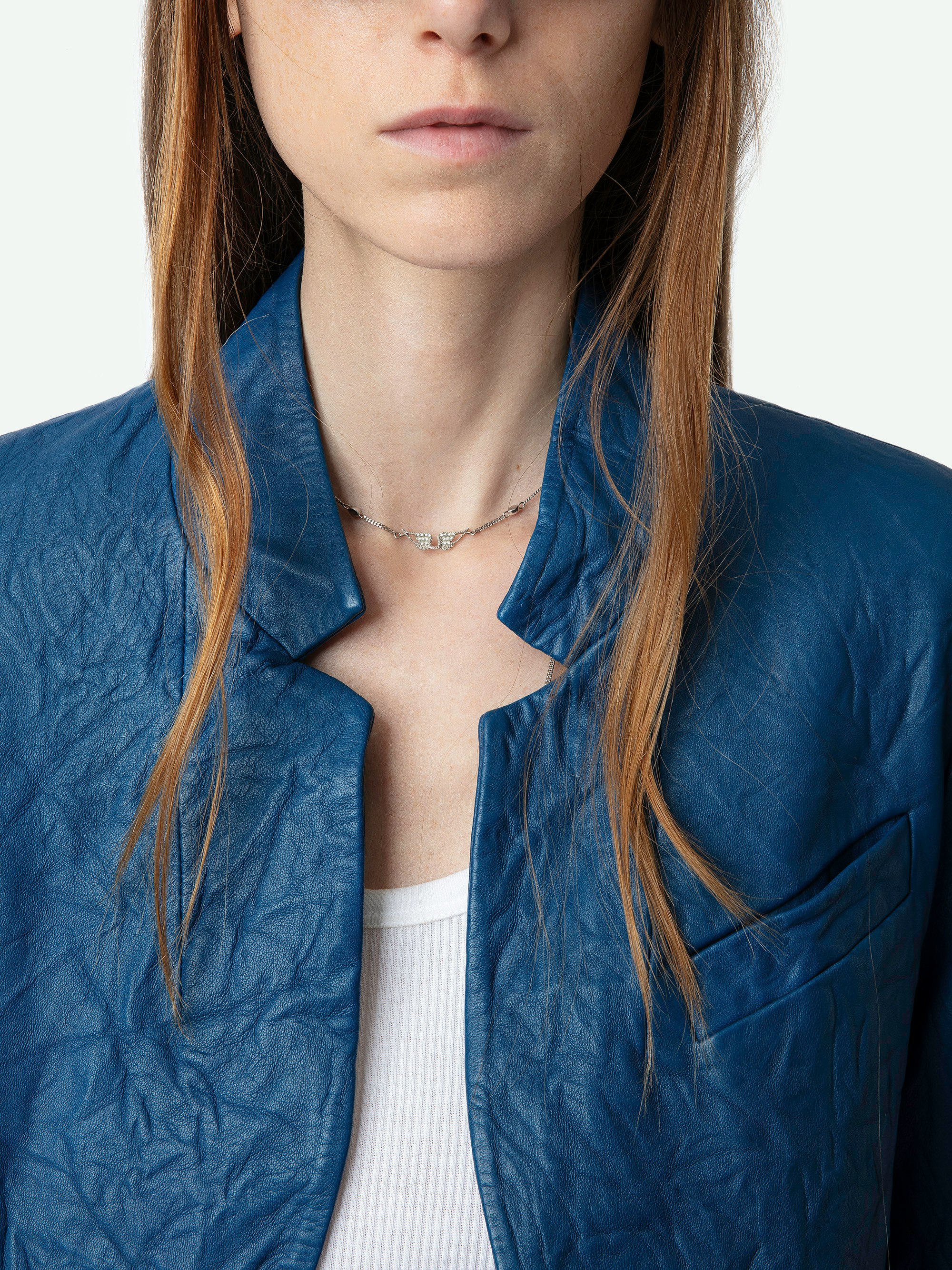 Verys Crinkled Leather Blazer 4