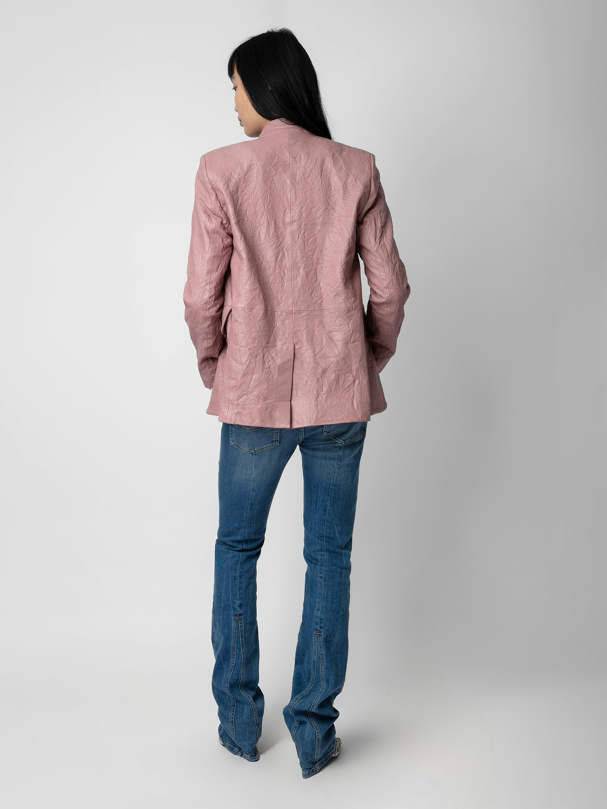 Very Crinkled Leather Blazer 2
