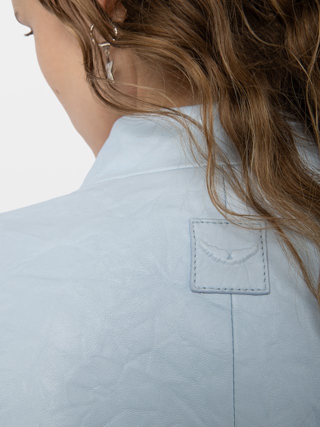 Veryn Crinkled Leather Blazer