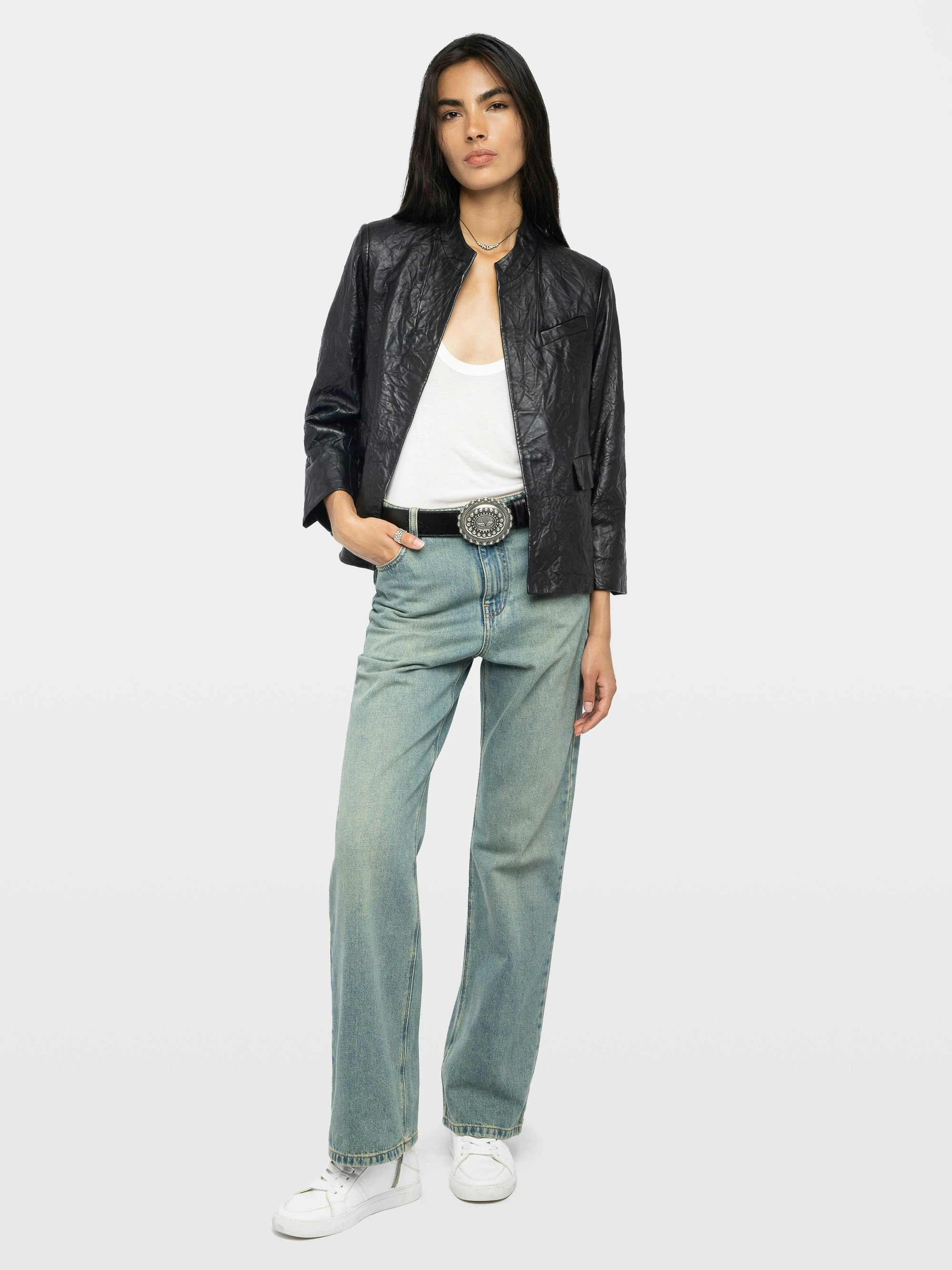 Blazer Veryn Pelle Stropicciata