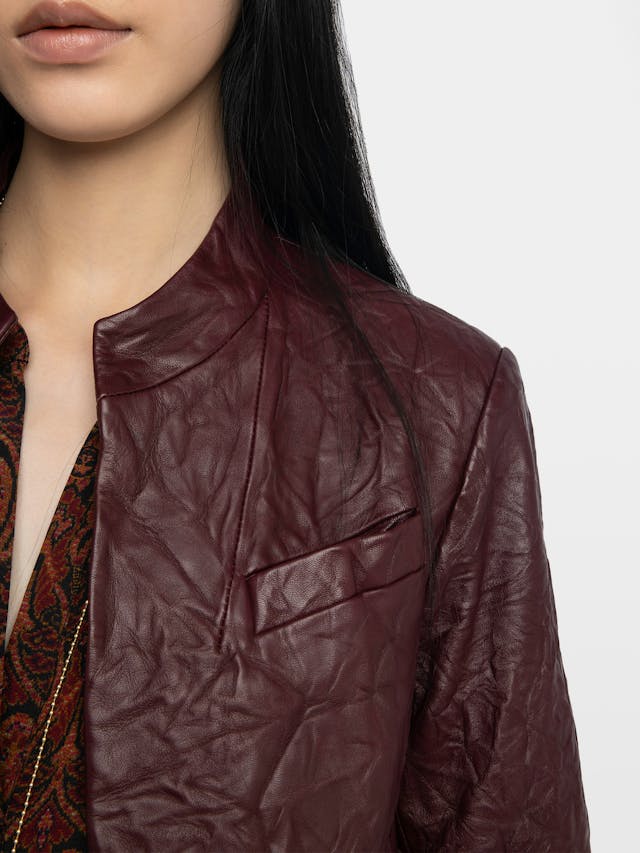 Veryn Crinkled Leather Blazer