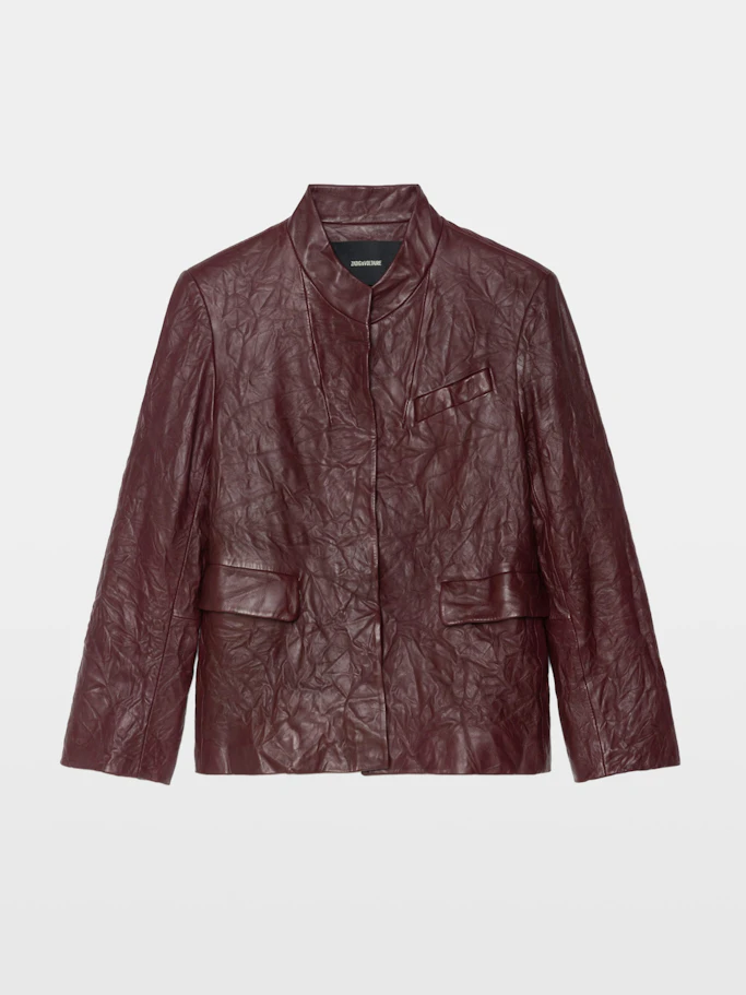 Zadig & Voltaire Veryn Crinkled Leather Blazer