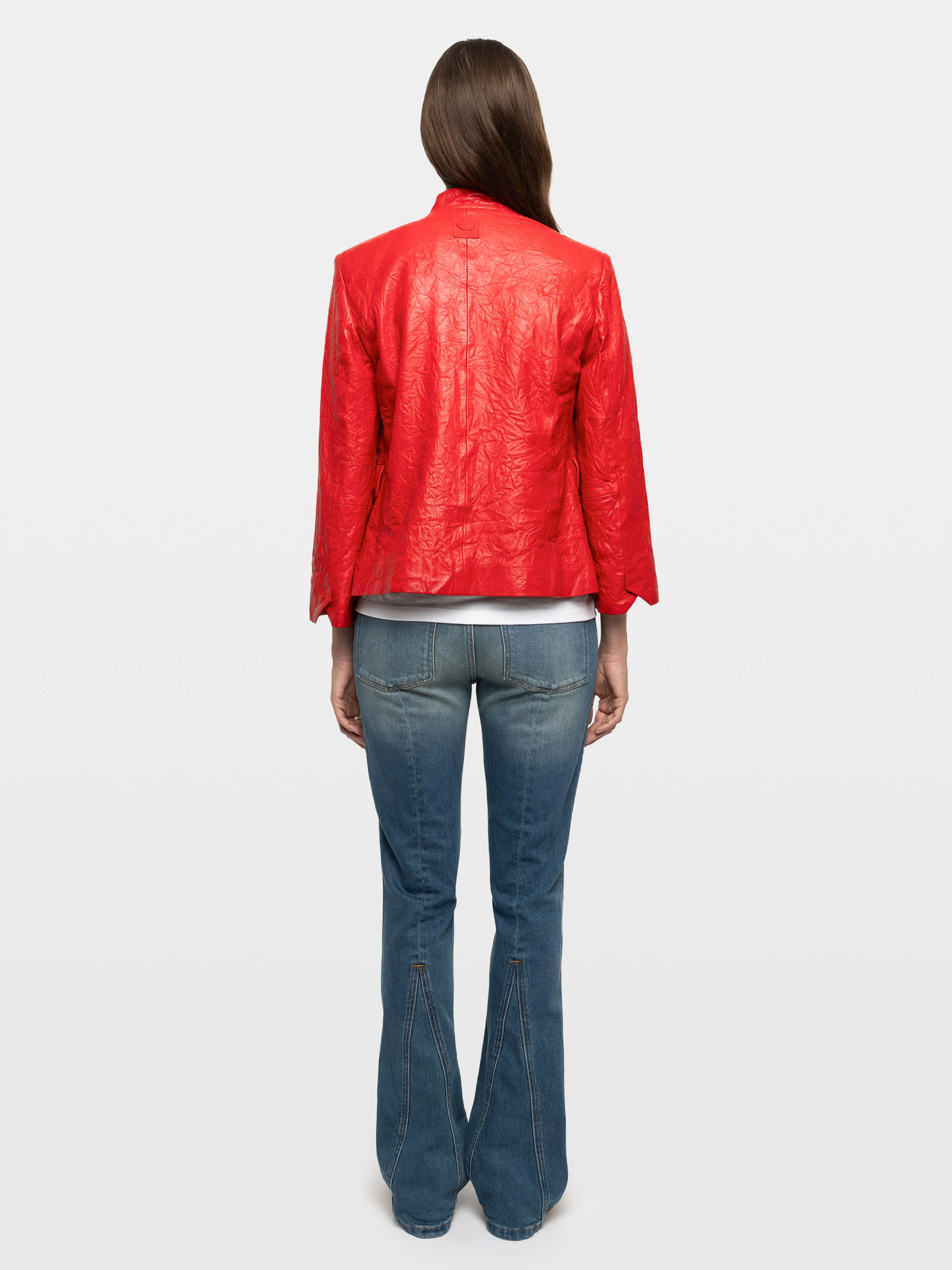 Veryn Creased Leather Blazer thumbnail 2