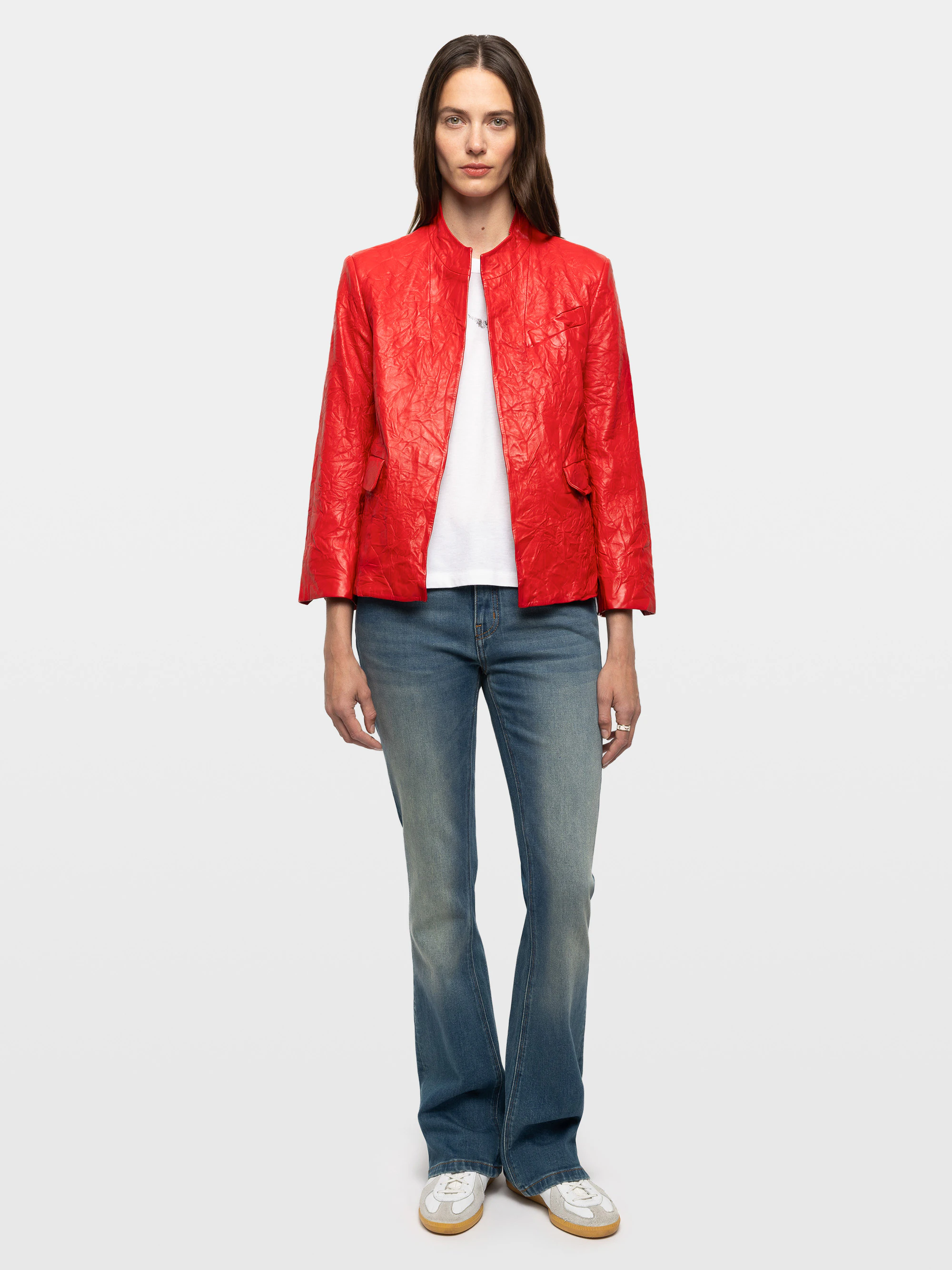 Veryn Creased Leather Blazer thumbnail 1