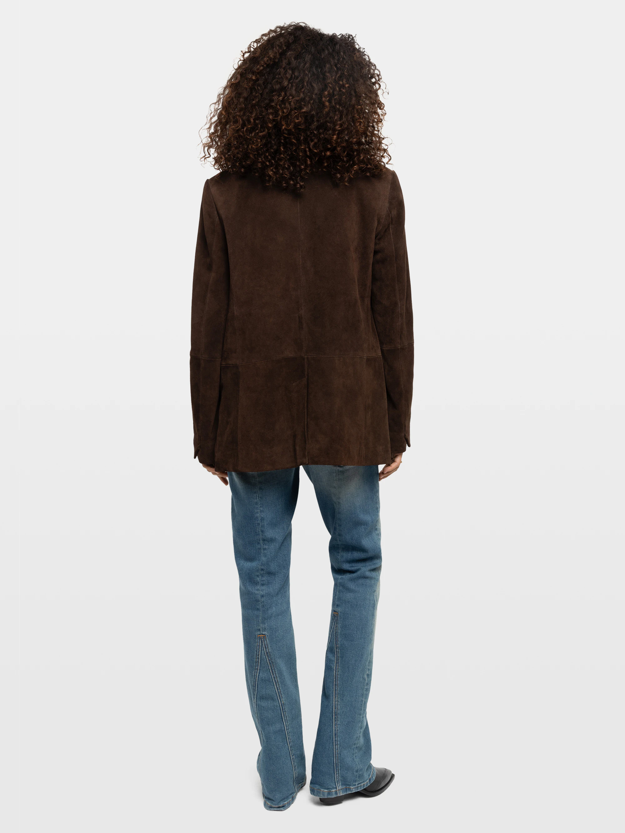 Blazer Vanille Cuir Suede