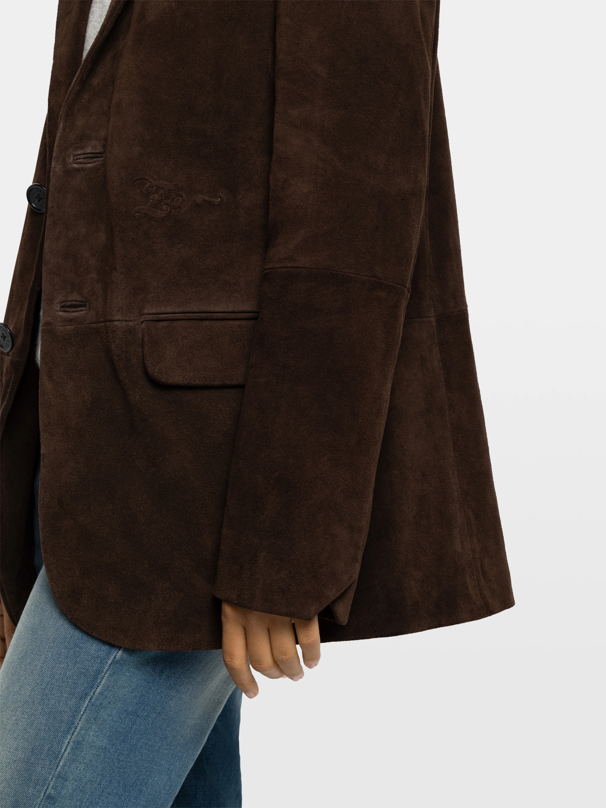 Blazer Vanille Cuir Suede