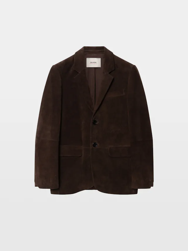 Blazer Vanille Cuir Suede