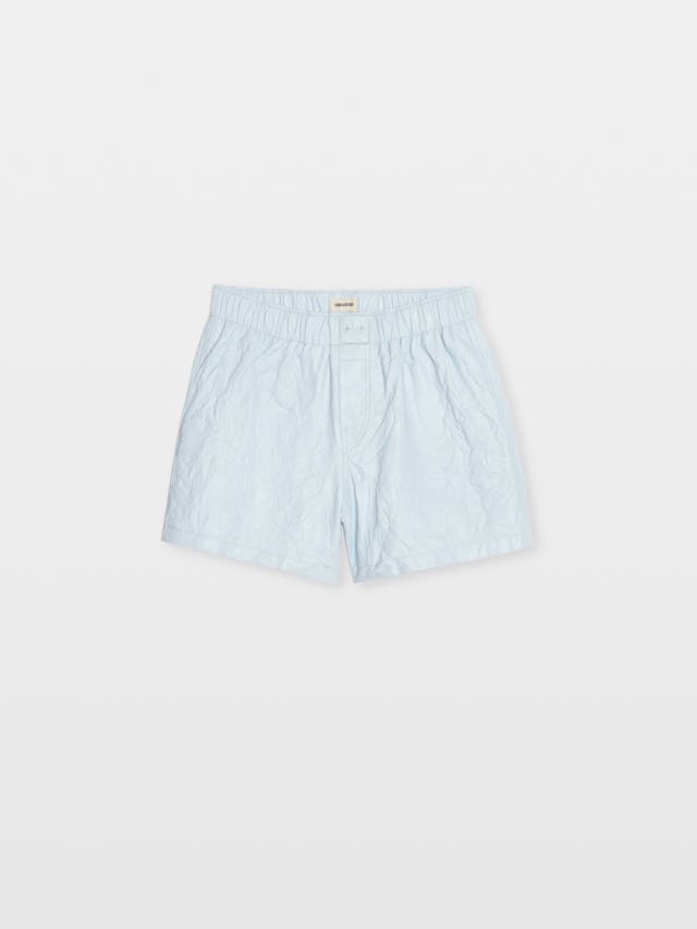 Pax Crinkled Leather Shorts