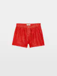 Pax Crinkled Leather Shorts