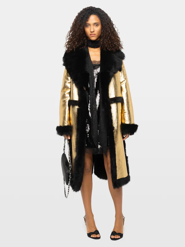 Lunar Shearling Leather Coat