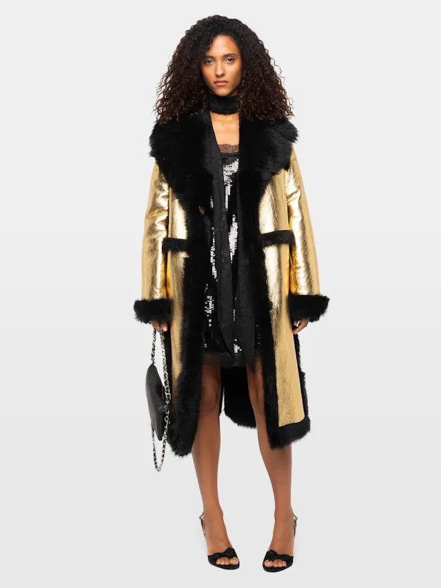 Lunar Shearling Leather Coat