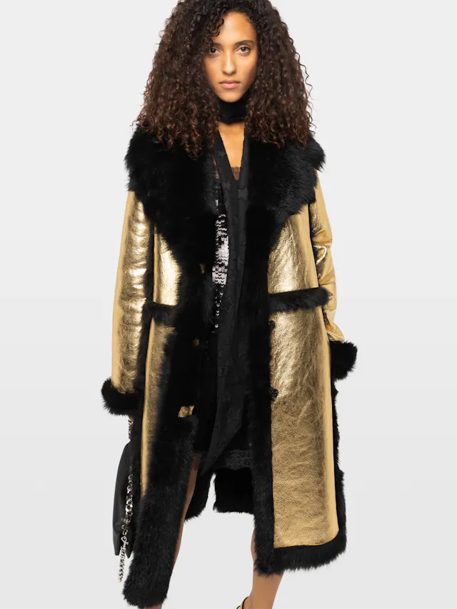 Lunar Shearling Leather Coat