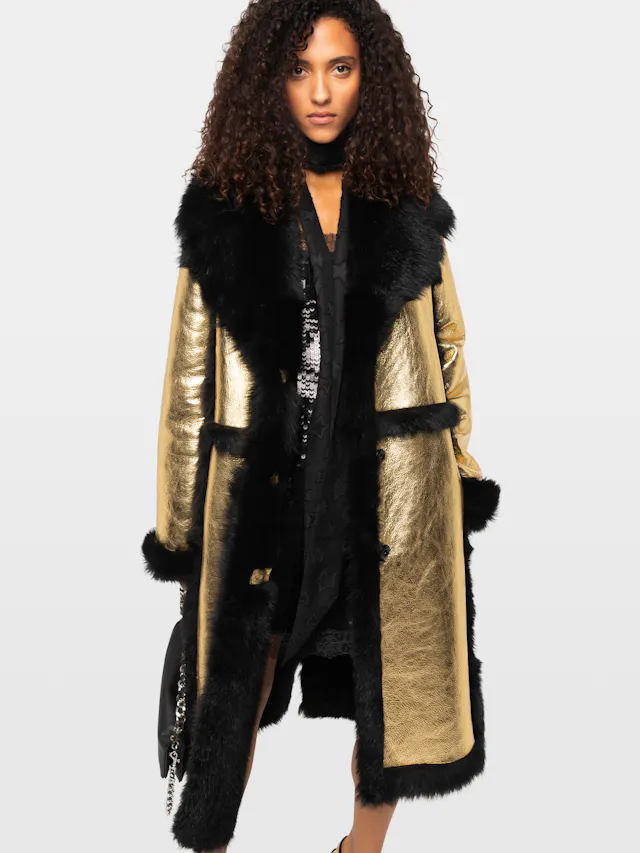 Lunar Shearling Leather Coat