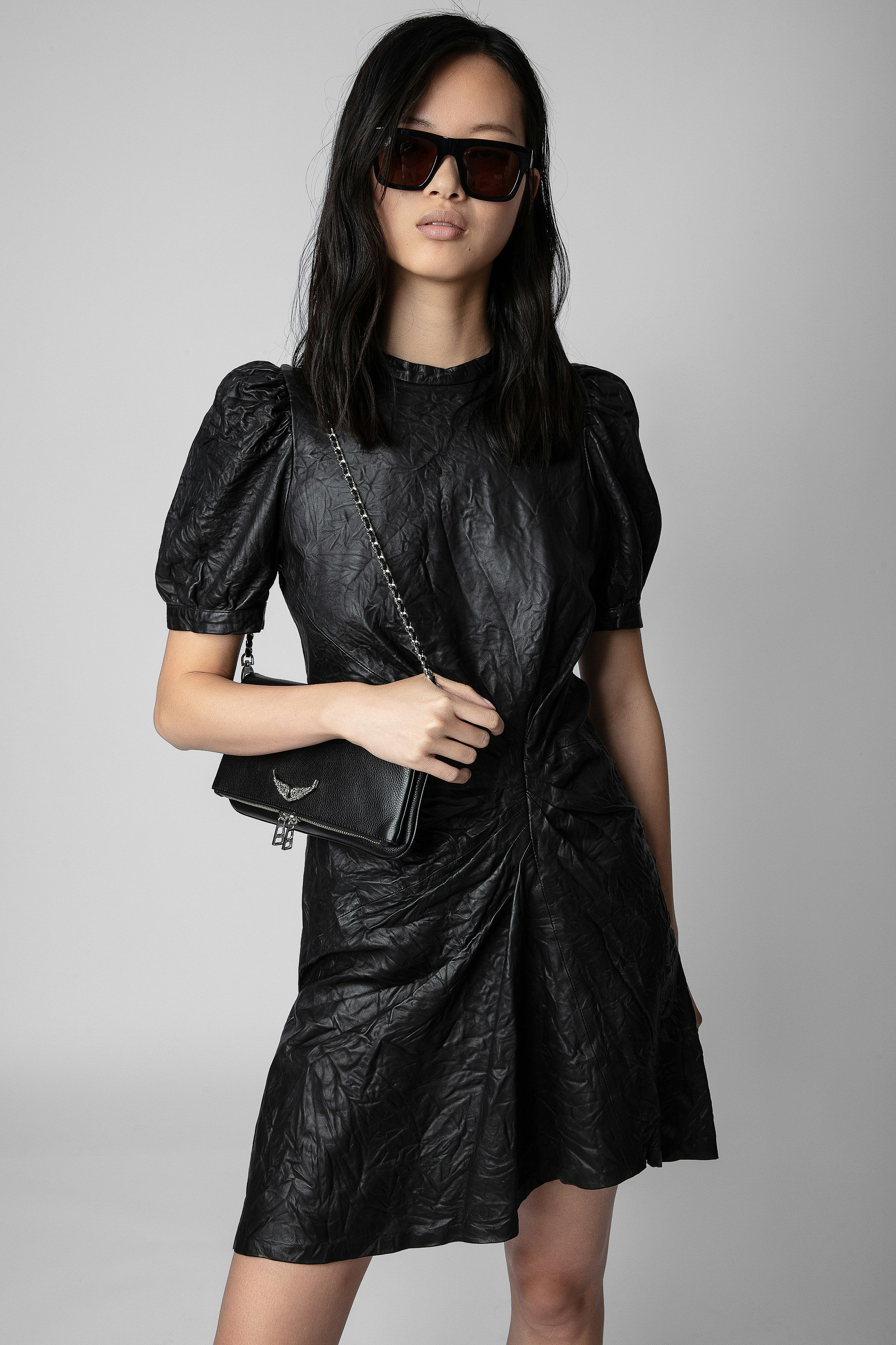 Rixe Creased Leather Dress