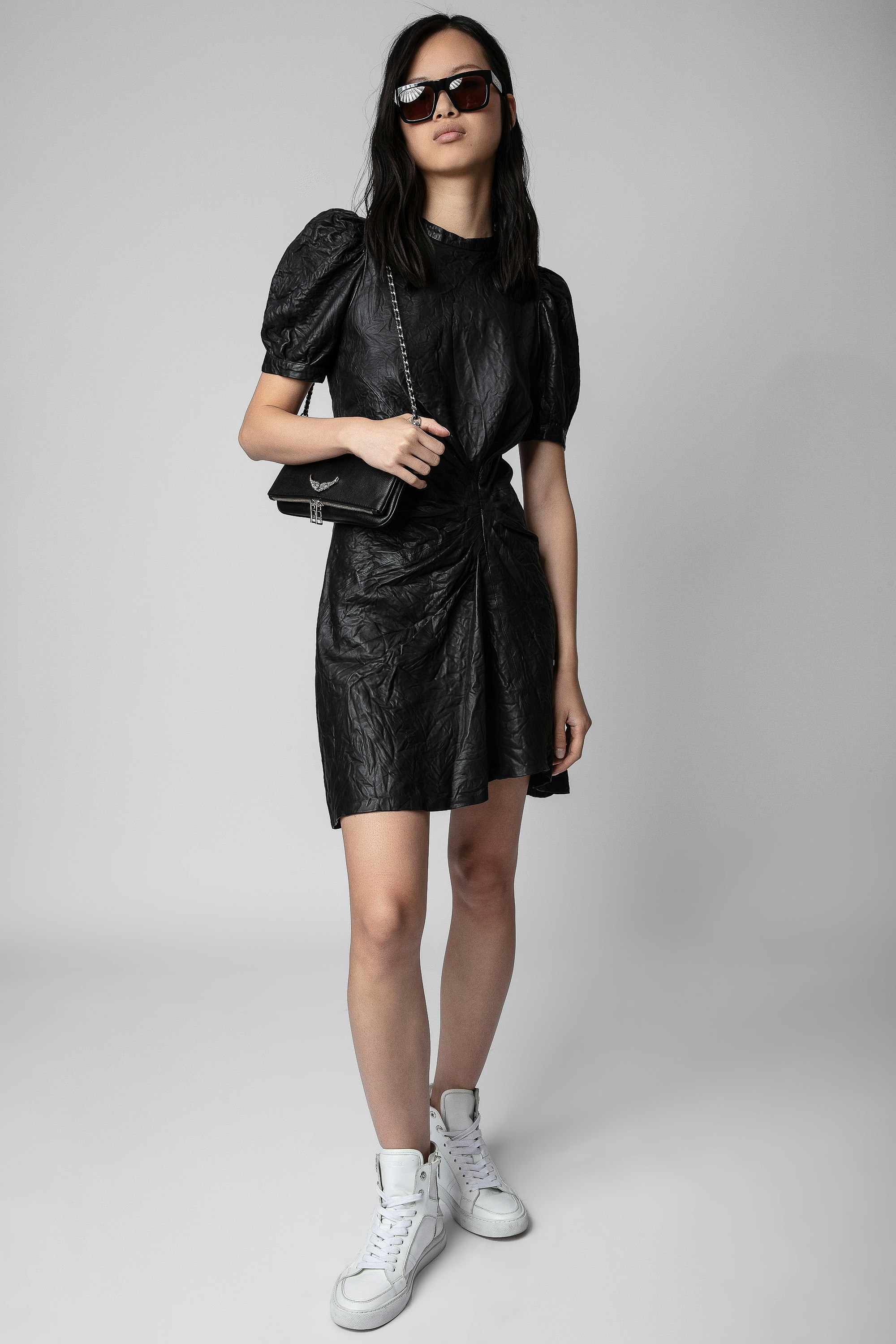 Rixe Creased Leather Dress