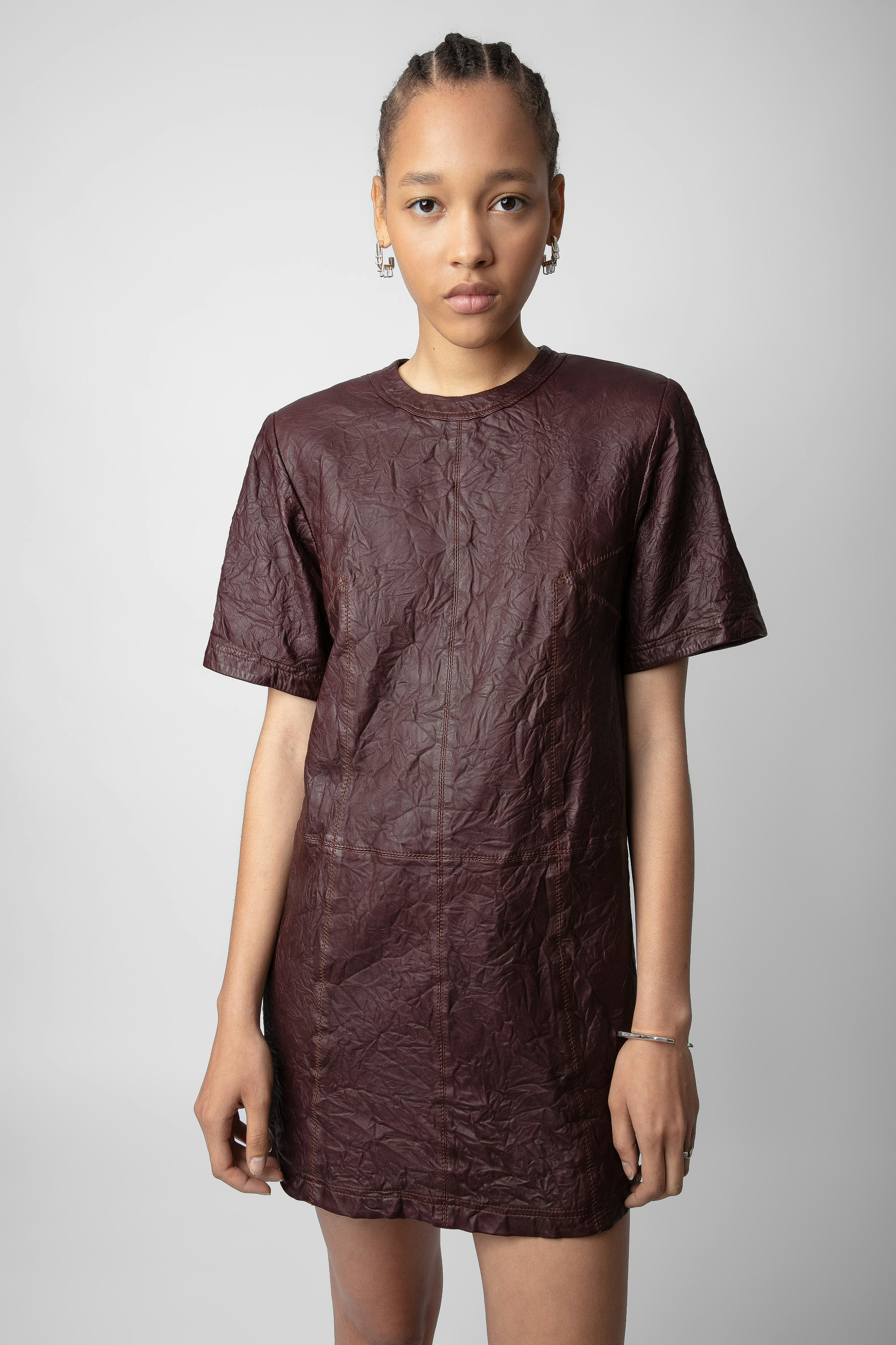 Riddy Crinkled Leather Dress