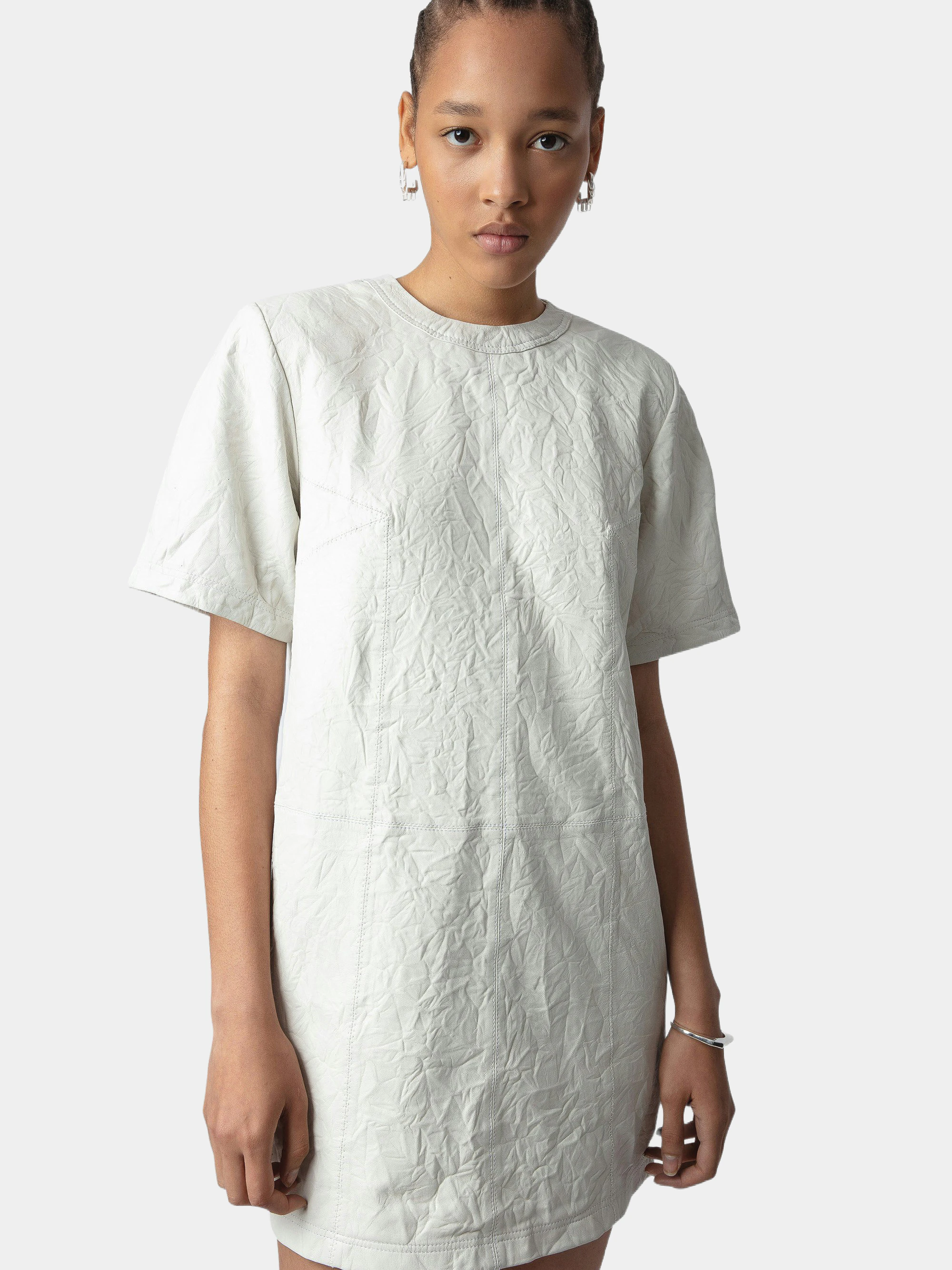 ZADIG&VOLTAIRE ブラウス　XS 超美品 Riddy Crinkled Leather Dress dress white women | Zadig&Voltaire