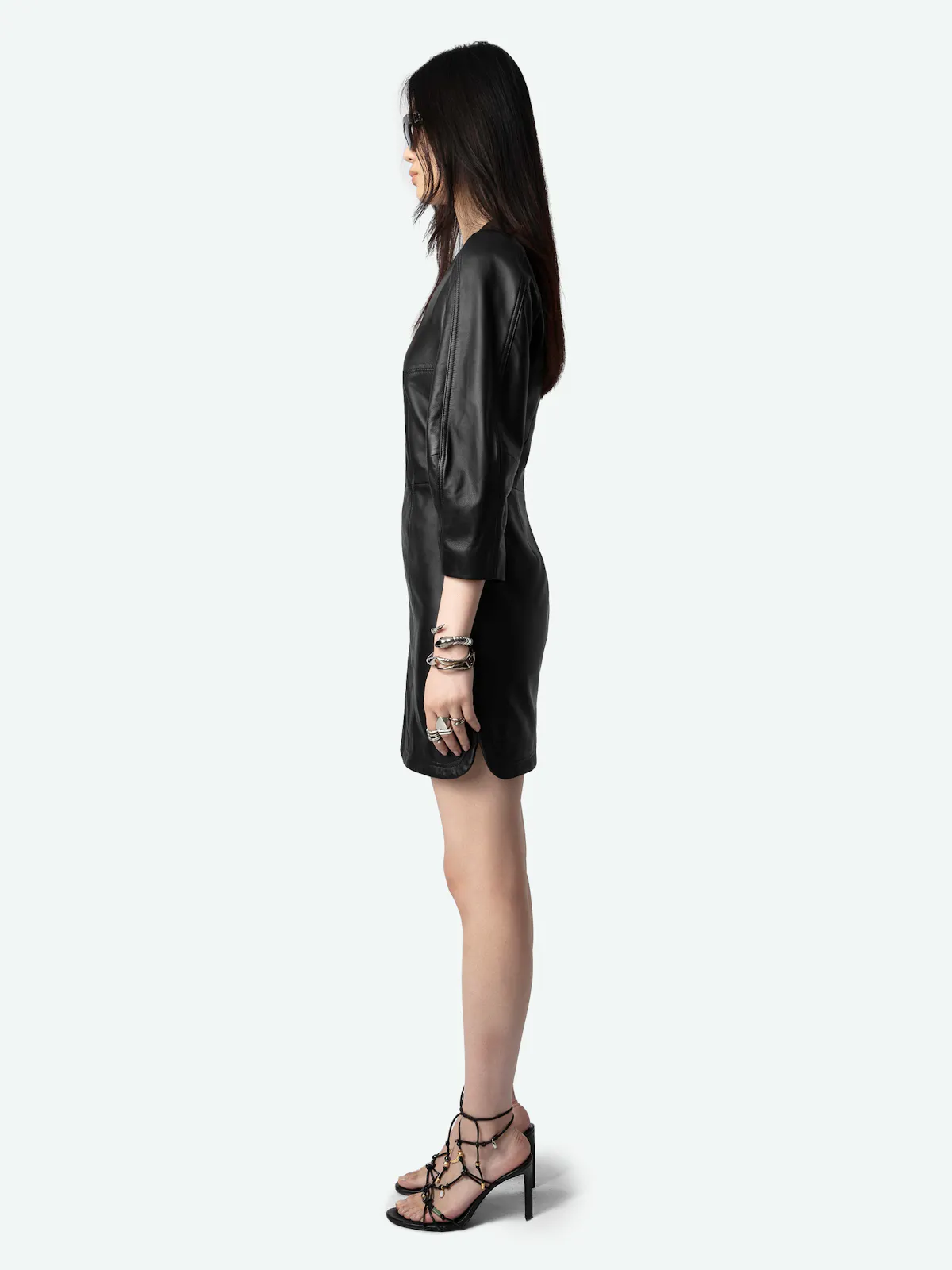short black leather dress Something to Behold Faux Sleeve Belted Midi This little number features a ruched waist detail and puff sleeves for a touch of femininity Trinity Faux Leather Dress Black