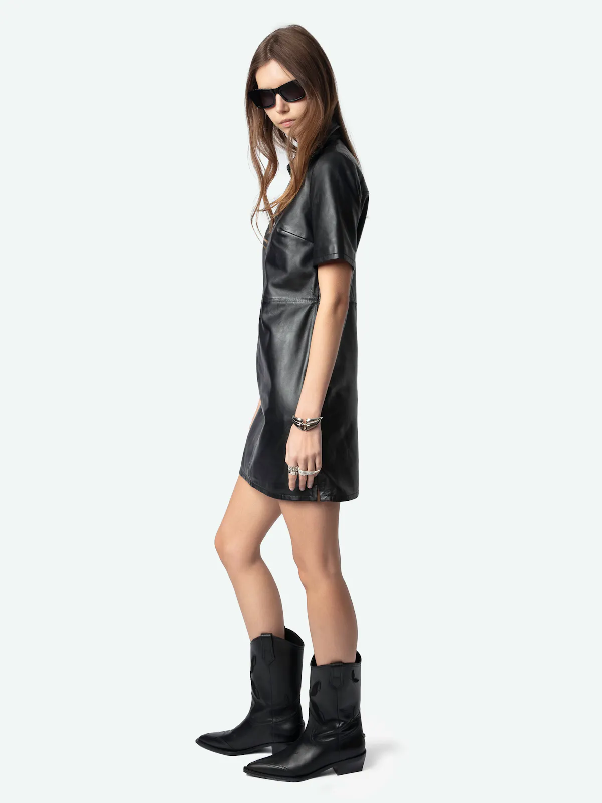 Ralmy Leather Short Sleeve Dress | Zadig&Voltaire Ralmy Leather Short Sleeve Dress | Zadig&Voltaire