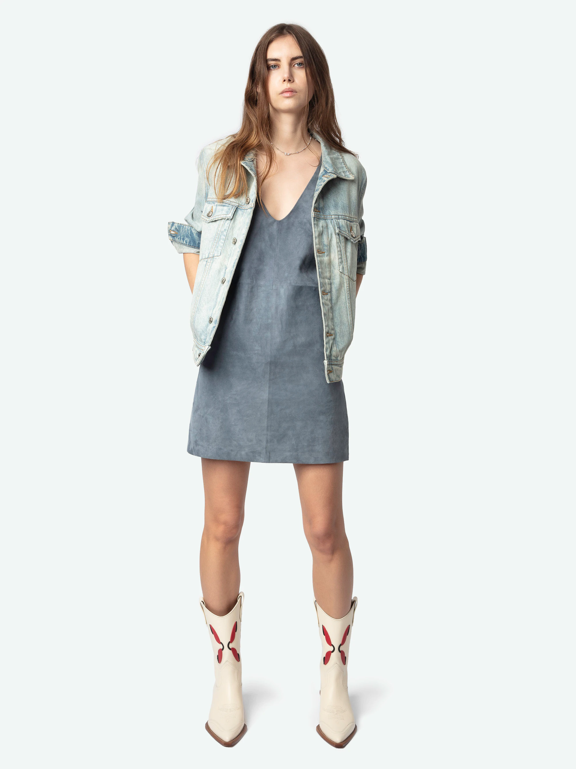 Robe Rasha 100% Cuir Suede thumbnail 3